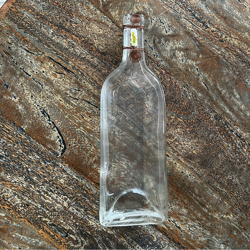 Unique, Handcrafted Glass Bottle Small Serving Tray -Appetizer/Cheese/Nuts